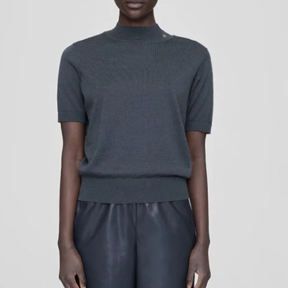 Anine Bing Monique Knit Charcoal Blue